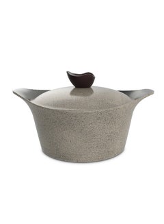 Buy Aeni Warm Marble Cooking Pot Warm Beige 30cm in UAE