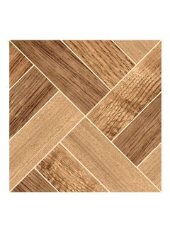 Buy 4-Piece Wood Grain Themed Floor Sticker Set Brown/White 30x30centimeter in Saudi Arabia