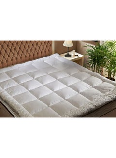 Buy Cotton Single Size Mattress Topper Cotton White 120x200cm in Saudi Arabia