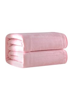 Buy Flannel Fleece Bed Blanket combination Pink 180x200cm in UAE