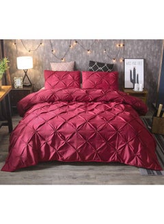 Buy 3-Piece Beach Starfish Bed Sheet Set Polyester Red in Saudi Arabia