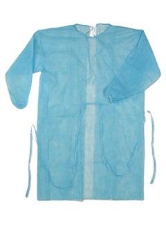Buy 10-Piece Disposable Isolation Gown Set Blue Free Size in UAE