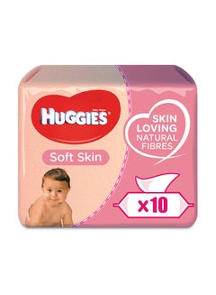 Total 168 Wipes with Vitamin E 56 Count Pack of 3 Huggies Soft Skin Baby Wipes 