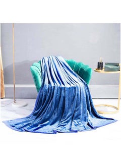 Buy Soft Fabric Blanket polyester Blue 220x240cm in Saudi Arabia