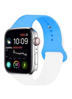 Buy Henlein Series Replacement Band For Apple Watch 42/44 mm Blue/White in UAE