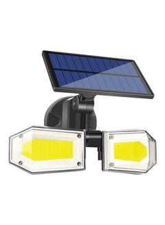 Buy Double Head Solar Wall Lamp Black/White/Blue in Saudi Arabia