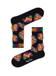 Buy Leo Dot Crew Socks Black in UAE