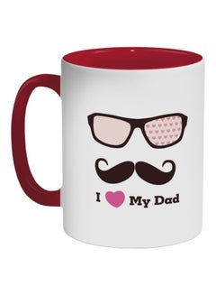 اشتري I Love My Dad Printed Coffee Mug Red/White/Black 325ml في الامارات