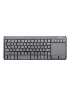 Buy Wireless Keyboard with Touchpad, Ultra-Slim 2.4Ghz Wireless Multimedia Keyboard with Integrated Touchpad Mouse, Silent Keys, Precision Tracking and USB Nano Receiver, KeyPad-2 English/Arabic Black in UAE