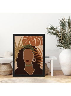 اشتري Woman Illustration Poster With Frame Black/Brown/Green 30x40centimeter في الامارات