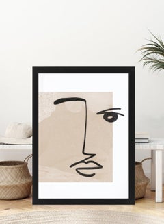 اشتري Abstract Face Minimalist Poster With Frame White/Black/Beige 30x40centimeter في الامارات