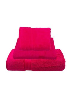 اشتري طقم مناشف استحمام مكون من 3 قطع وردي فوشيا Bath Towel(70x140), Hand Towel(40x70), Face Towel (30x30)سنتيمتر في الامارات
