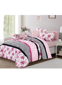 Buy 7-Piece Digital Print Comforter Set polyester Pink in Saudi Arabia
