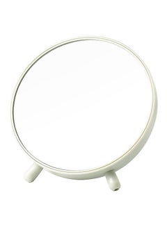 Buy Round Countertop Mirror With Holder White/Clear 20x16x6cm in Saudi Arabia