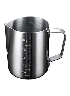 Buy Stainless Steel Milk Frothing Pitcher With Measurement Scales Silver 550ml in Egypt