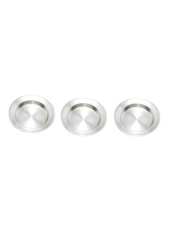 Buy 3-Piece Cooking And Serving Kunafe Plates Silver 17cm in UAE