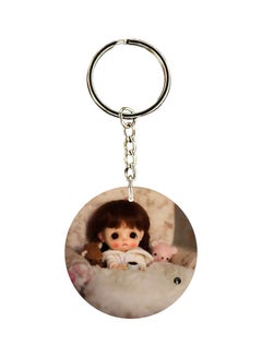 Buy Doll Printed Double Sided Keychain in UAE