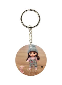 Buy Doll Printed Double Sided Keychain in UAE