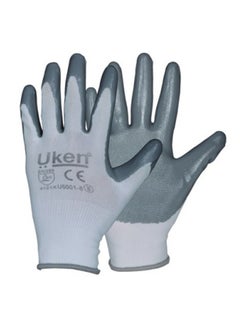 Buy Nitrile Grip Gloves Grey 8cm in UAE