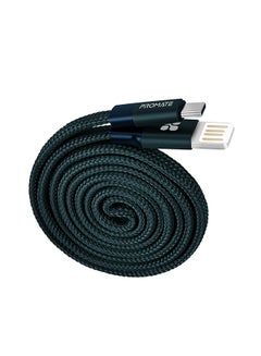 Buy Premium Fabric Braided Aluminium Alloy Reversible USB-A to Type-C Cable With 2A Fast Charge Blue in Saudi Arabia