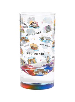 اشتري كوب زجاجي مطبوع عليه أبو ظبي متعدد الألوان Standard في الامارات