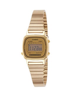 Buy Women's Vintage Water Resistant Digital Watch LA670WGA-9 - 25 mm - Gold in UAE