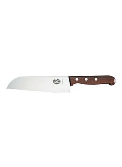 Buy Wood Santoku Chef Knife Brown/Silver 25mm in UAE