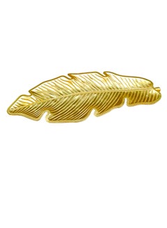 Buy Leaf Shape Serving Tray Gold 49 x 21centimeter in UAE