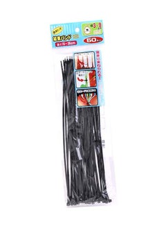 Buy 50-Piece Nylon Cable Tie Black 25centimeter in Saudi Arabia