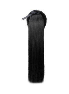 Buy Long Straight Ponytail Clip-In Hair Extension Black 75cm in Saudi Arabia