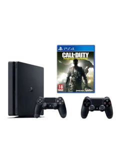 Buy PlayStation 4 Slim 1TB Console With 2 DUALSHOCK 4 Wireless Controller For PlayStation 4 And Call Of Duty: Infinity Warfare in UAE