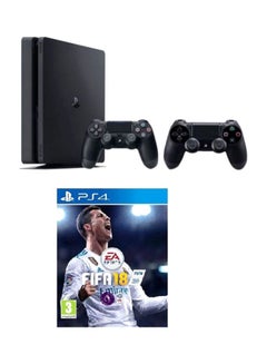 Buy PlayStation 4 Slim 500GB Console With 2 DUALSHOCK 4 Controller And 1 Game (FIFA 18) in UAE