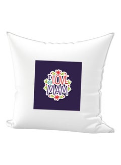 Buy I Love My Mam Printed Throw Pillow White/Black/Green 40x40cm in UAE