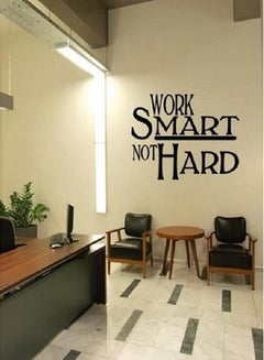 اشتري "ملصق جداري للزينة بطبعة عبارة "Work Smart" أسود 75x60سنتيمتر في مصر