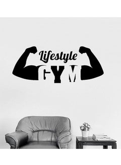 Buy Lifestyle Gym Wall Sticker Black/White 40x90cm in Egypt