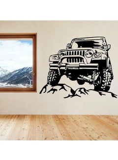 Buy Jeep Car Themed Wall Sticker Black 75x60cm in UAE
