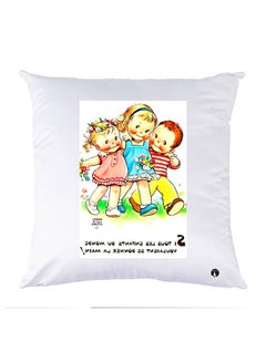 Buy Printed Pillow polyester White 30x30cm in Egypt