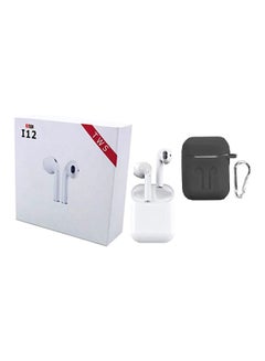 Buy I12 Bluetooth In-Ear Earphones With Charging Case And Cover White/Grey in Saudi Arabia