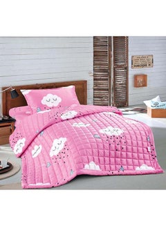 Buy 3-Piece Summer ComforterSet Fabric Pink in Saudi Arabia