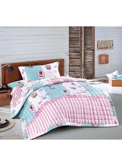 Buy 3-Piece Summer ComforterSet Single Size Fabric Multicolour 210x160cm in Saudi Arabia