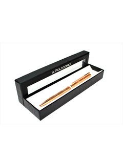 Buy Stylish Ball Point Pen With Case Gold in UAE