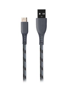 Buy Retro Armour Cable USB-C To USB-A Data Sync Charging Cable Graphite/Black in Saudi Arabia