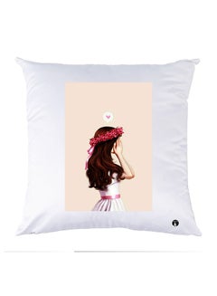 Buy Printed Pillow polyester White 30x30cm in Egypt