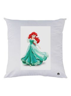 Buy Disney Princess Printed Throw Pillow White/Green/Red 30x30cm in UAE