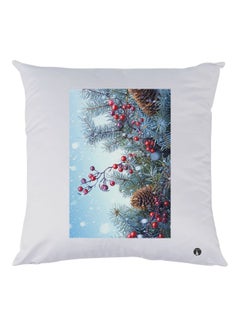 Buy Cherry Fruits Printed Throw Pillow White/Blue/Red 30x30cm in UAE