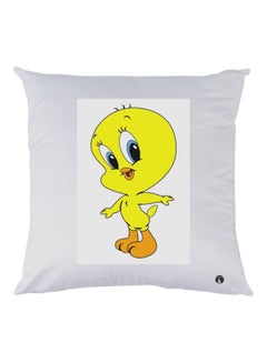 Buy Cartoon Printed Pillow White/Yellow/Orange 30x30cm in UAE