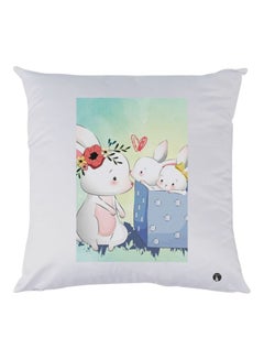 Buy Cartoon Printed Pillow White/Green/Blue 30x30cm in UAE