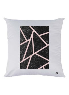 Buy Abstract Printed Cushion polyester White/Black/Pink 30x30cm in Egypt