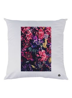 Buy Floral Printed Throw Pillow White/Pink/Blue 30x30cm in UAE