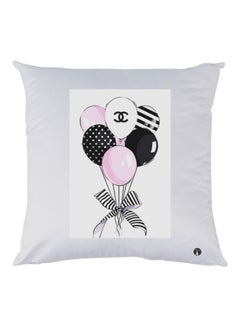 Buy Balloons Printed Pillow White/Pink/Black 30x30cm in UAE